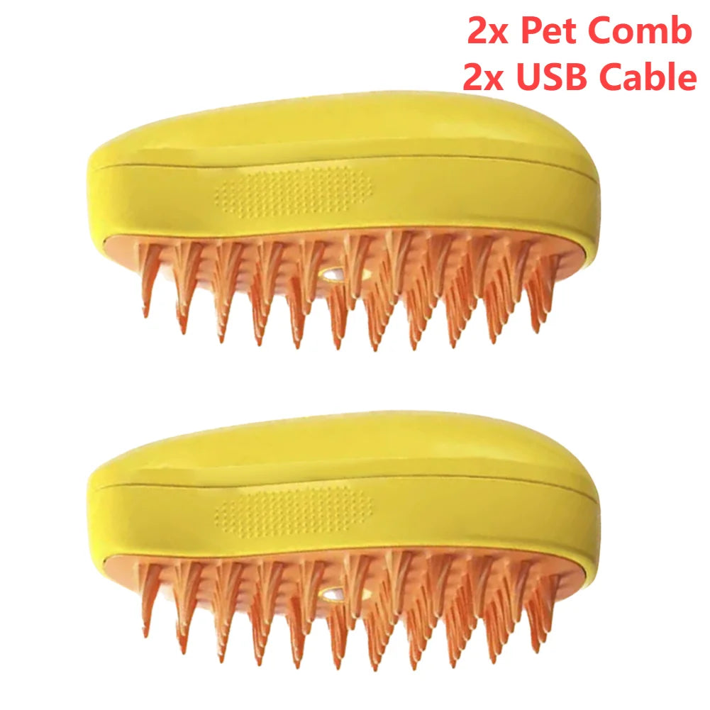 3 In 1 Cat Steamy Brush Dog Grooming Comb Self Cleaning Steam Cat Brush for Massage Dog Cat Hair Remover Comb Pet Grooming Brush