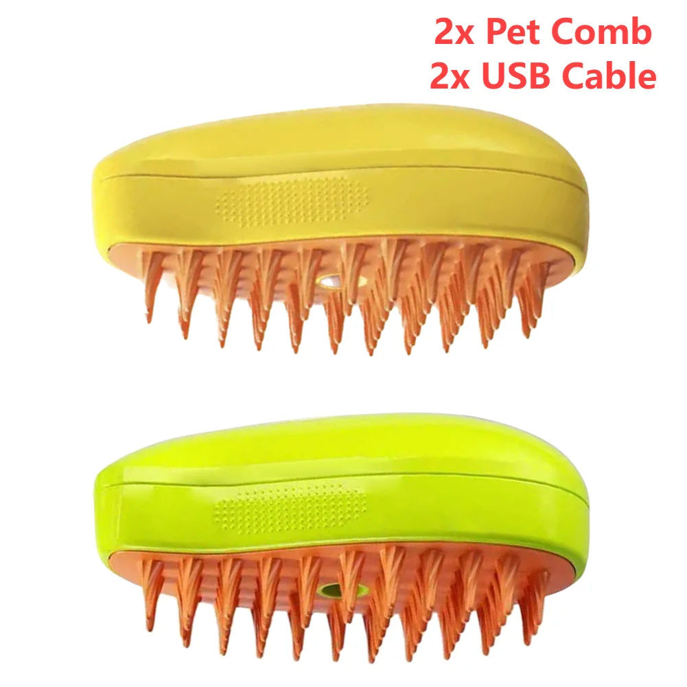 3 In 1 Cat Steamy Brush Dog Grooming Comb Self Cleaning Steam Cat Brush for Massage Dog Cat Hair Remover Comb Pet Grooming Brush